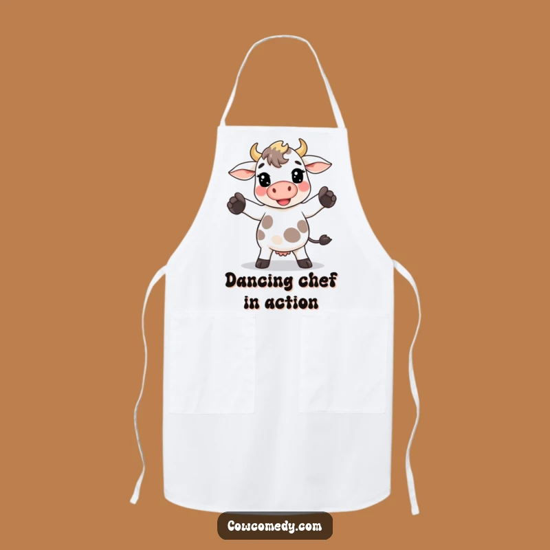 Funny Kawaii Cow Dance Apron - Goofy Kitchen Moves, Chef's Funny Gift!
