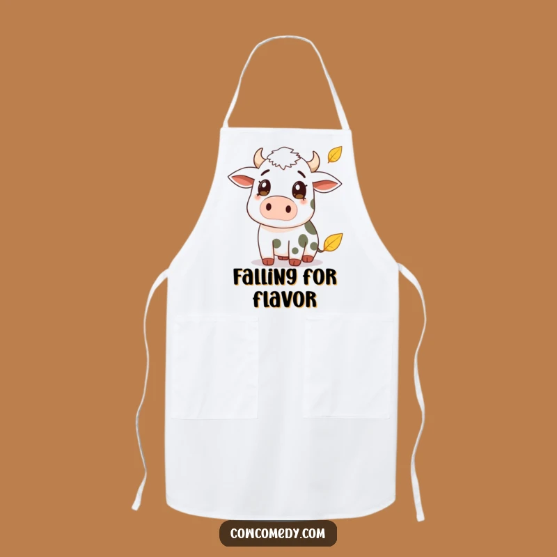 Funny Cow Autumn Leaf Kitchen Apron: Cook with Seasonal Fun