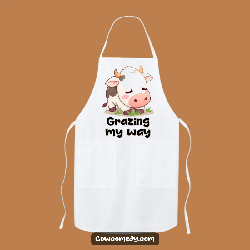 Funny Contented Cow Apron: Cook with Calm, Hilarious Gift for Chefs