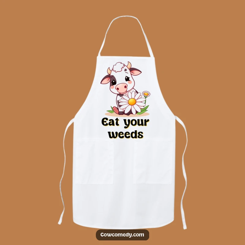 Funny Cow Daisy Kitchen Apron: Cook with Farm Fresh Humor