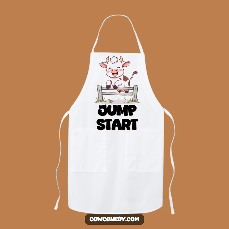 Funny Leaping Cow Apron - Joyful Kitchen Accessory Gift