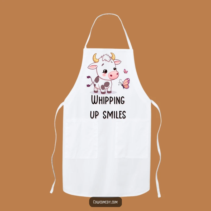 Funny Wiggling Cow Butterfly Apron: Kitchen Fun, Practical Funny Gift