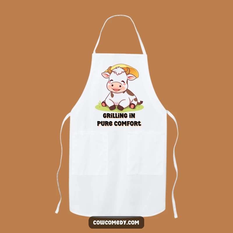 Funny Content Cow Apron: Cook with Calm in this Relaxed Kitchen Essential