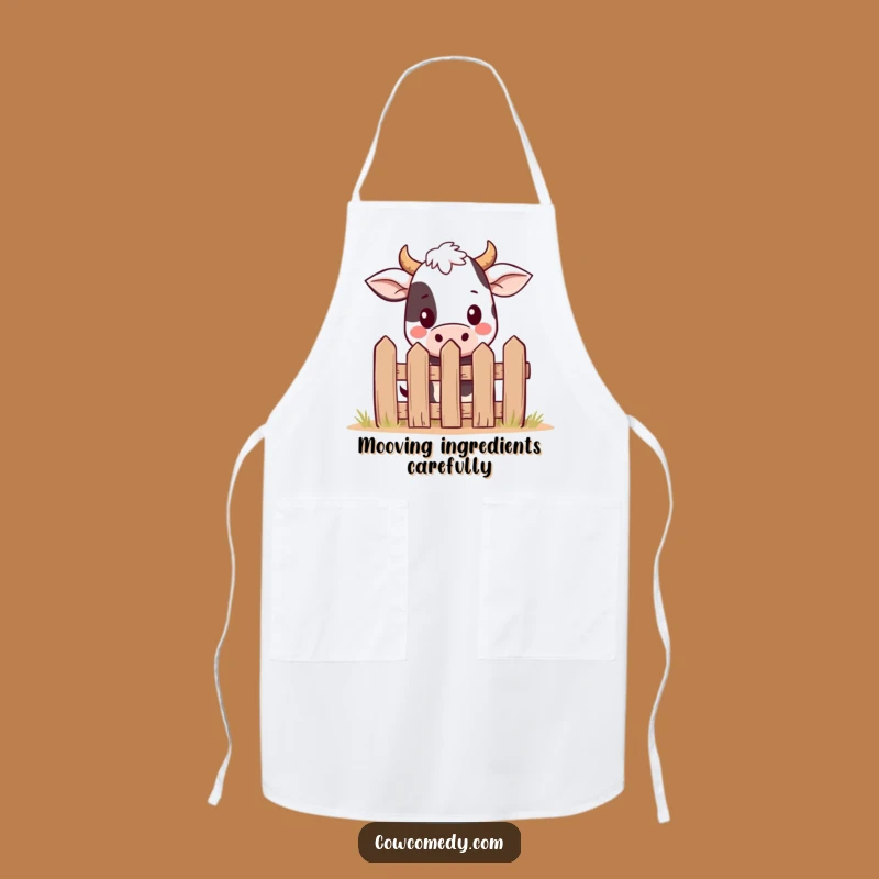 Funny Kawaii Cow Apron - Cute Peekaboo Farm Kitchen Gift