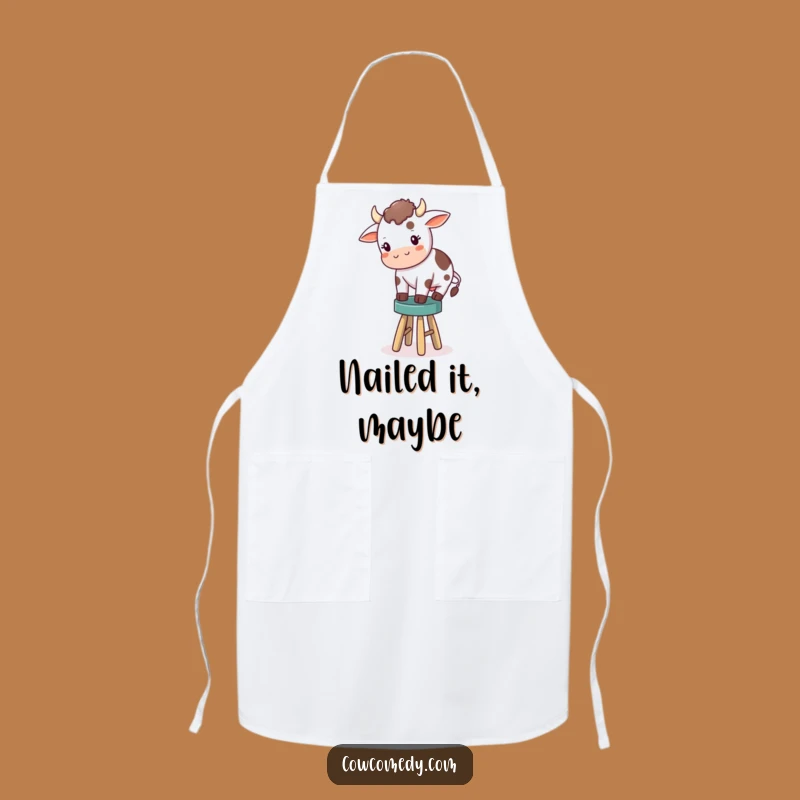 Funny Cow Balancing Stool Apron: Hilarious Kitchen Humor Gift