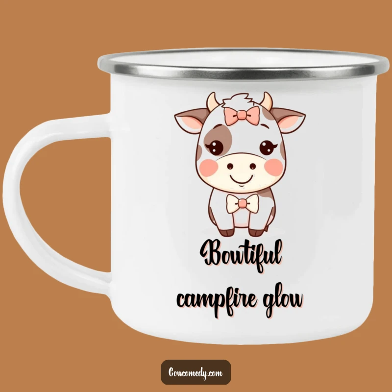 Funny Kawaii Cow Grin Camping Mug - Silly Style, Durable Funny Gift!