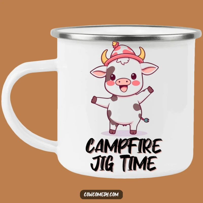 Dancing Cow Silly Hat Camping Mug - Funny Party Animal Gift