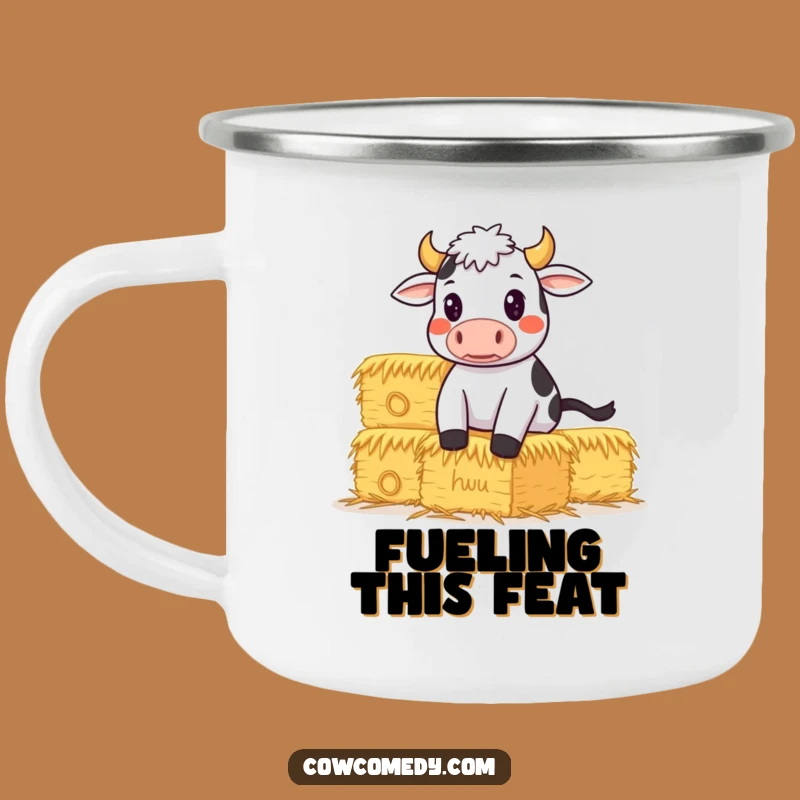Funny Determined Cow Camping Mug: Trail Treks, Perfect Funny Gift