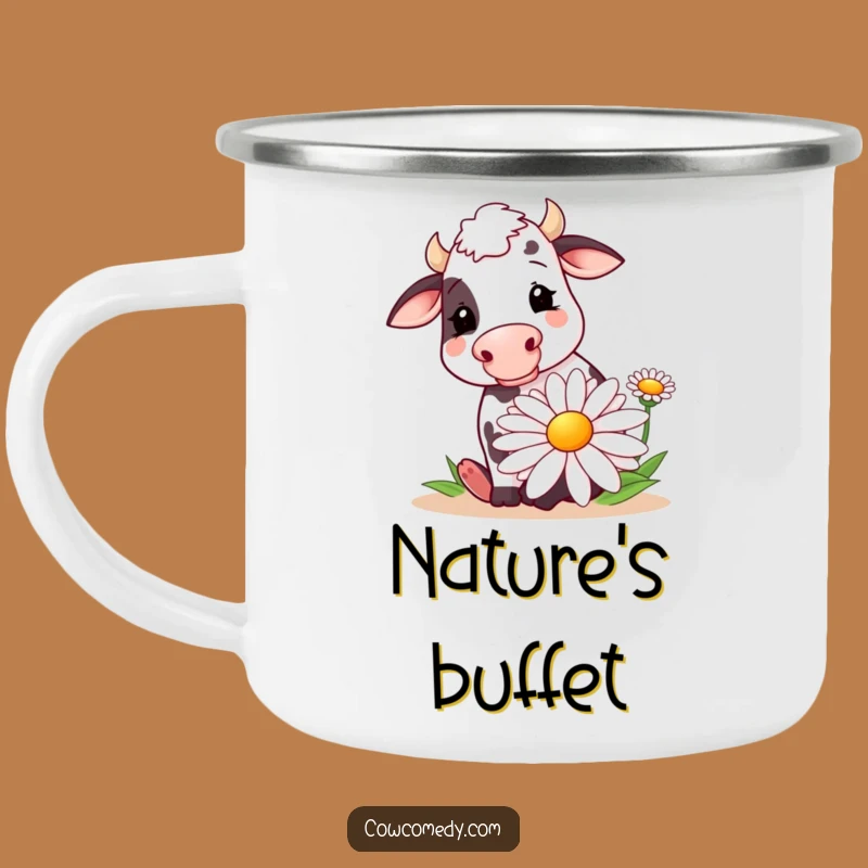 Funny Cow Daisy Campfire Mug: Sip Your Laughs Outdoors