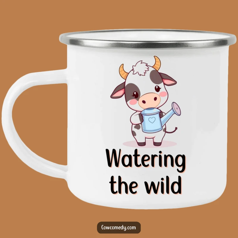 Funny Kawaii Cow Garden Camping Mug - Playful Outdoor Drinkware Gift