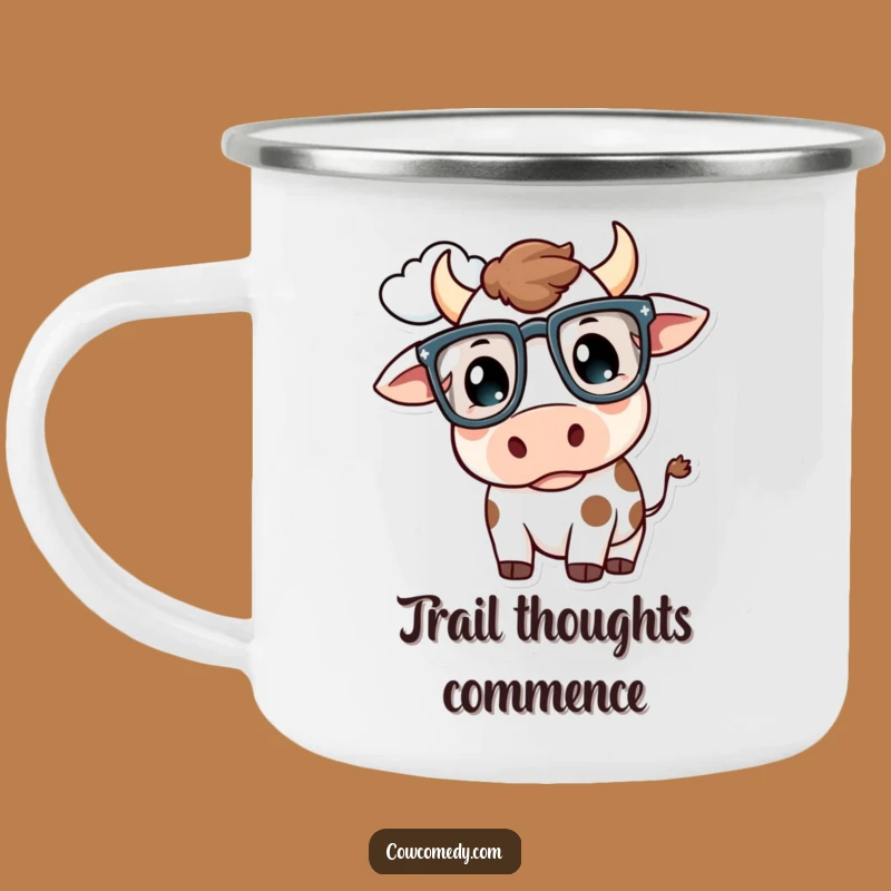 Funny Kawaii Cow Glasses Camping Mug: Thoughtful Cloud Cow Outdoor Gift!