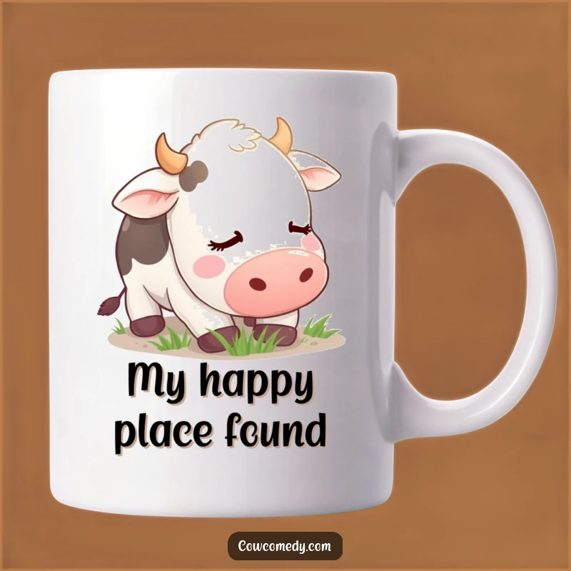 Funny Contented Cow Mug: Peaceful Grazing, Perfect Funny Gift for Cow Lovers