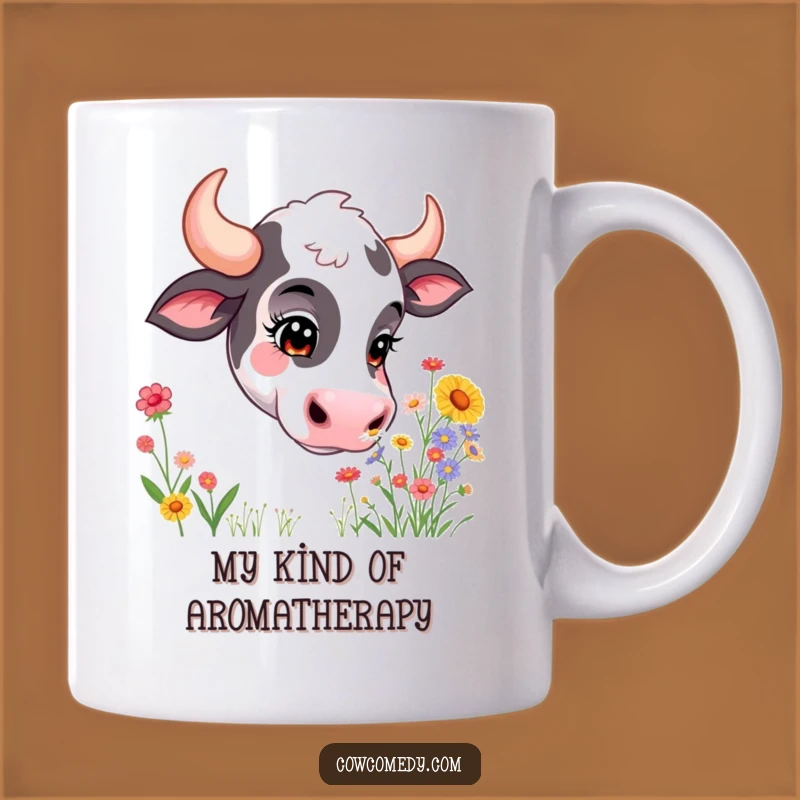 Funny Curious Cow Mug: A Whimsical Wildflower Sniffer, Perfect Funny Gift