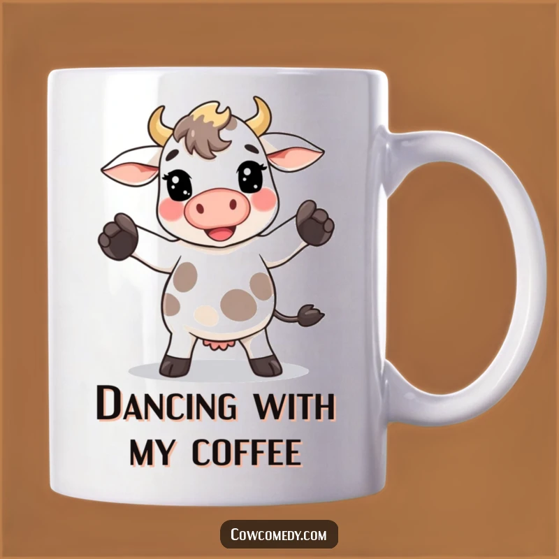 Funny Kawaii Cow Dance Mug - Goofy Moves, Hilarious Funny Gift!