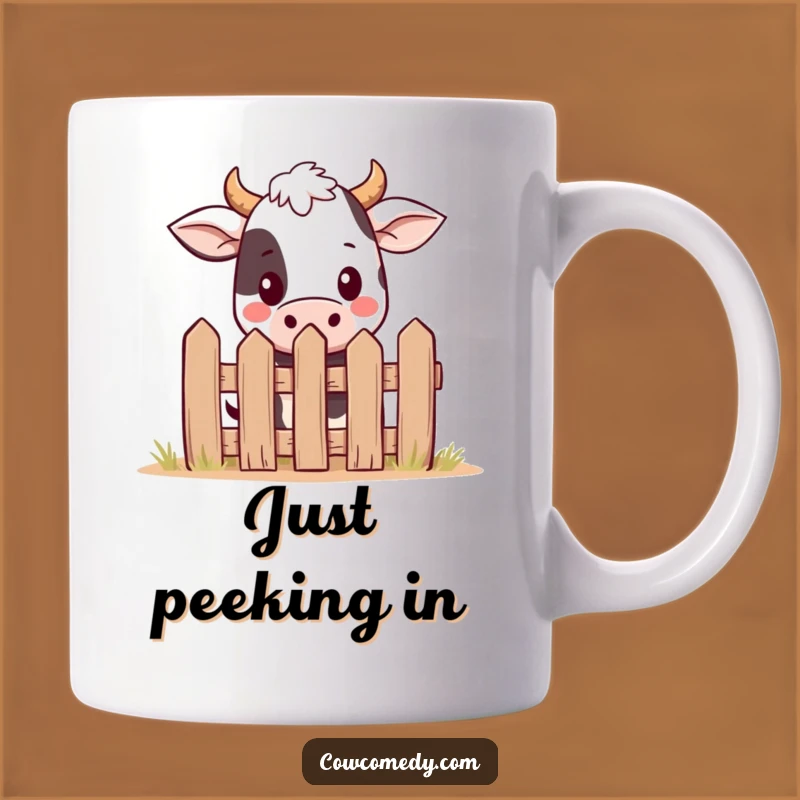 Funny Kawaii Cow Peek Mug - Adorable Farm Animal Gift for Cow Lovers
