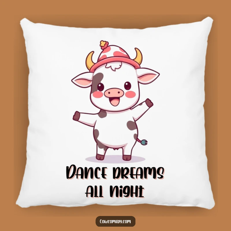 Soft Dancing Cow Pillow - Funny Silly Hat Cushion Gift