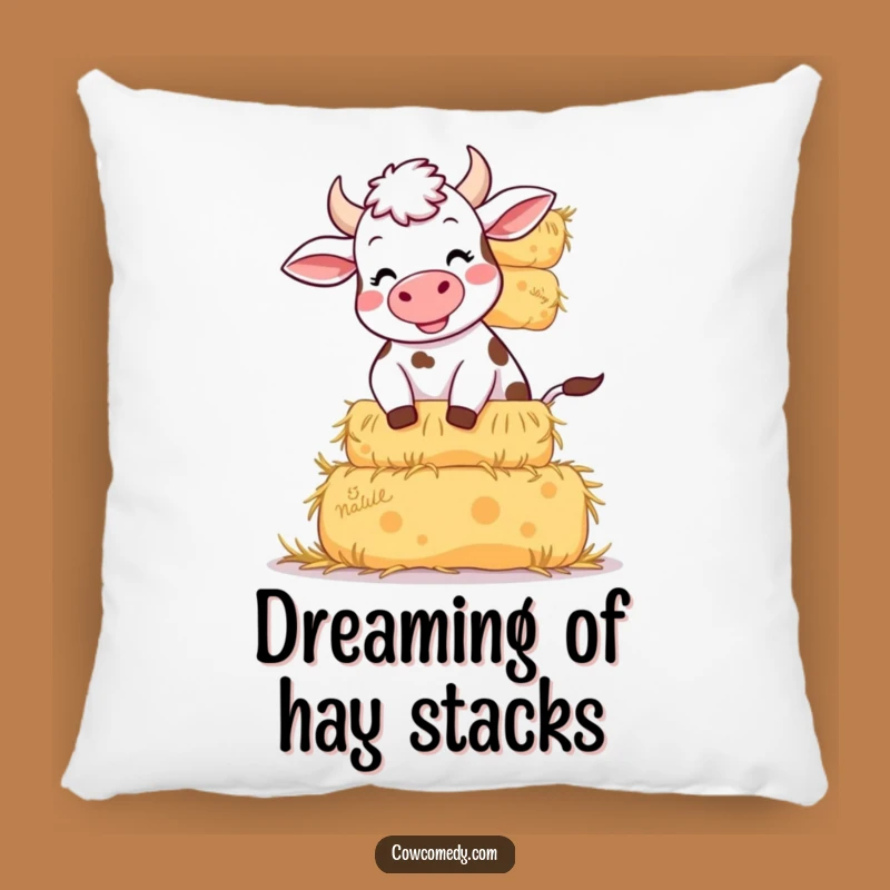 Funny Giggling Cow Pillow: Hay Bale Comfort, Comfy Funny Gift