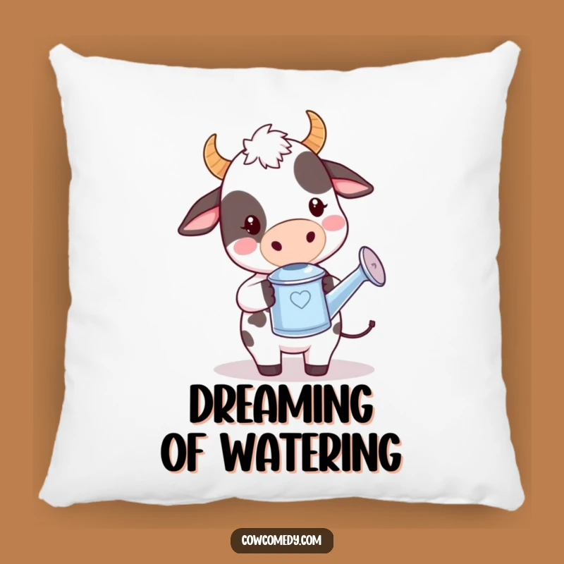 Funny Kawaii Cow Garden Pillow - Cozy Playful Throw Pillow Gift