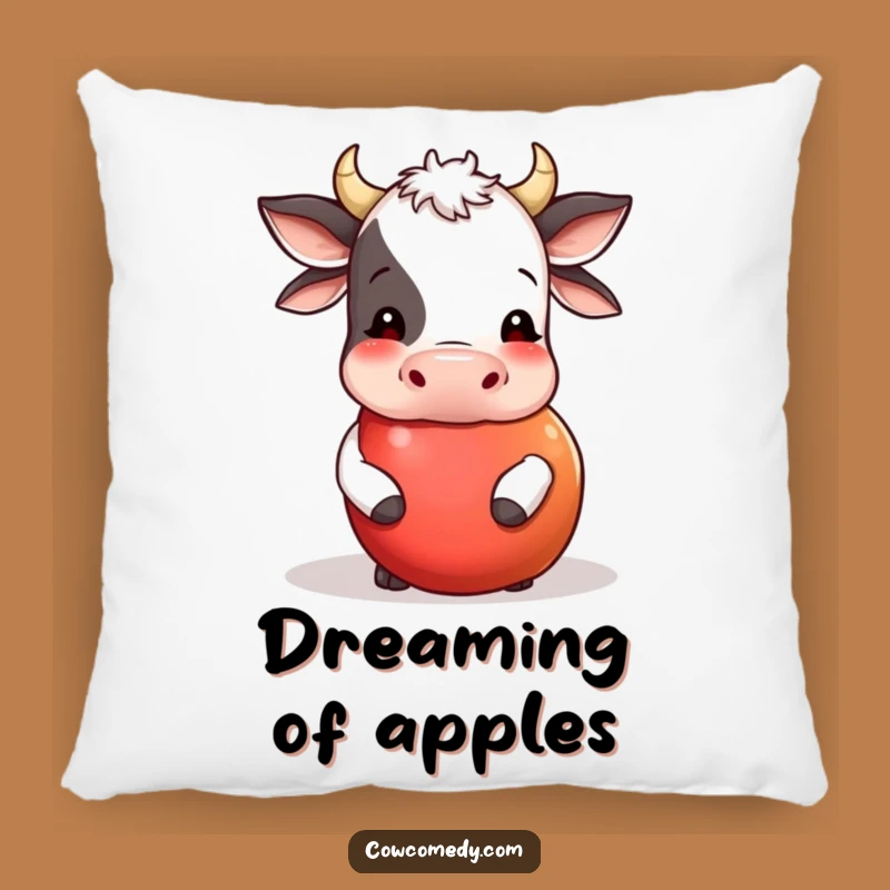 Funny Cow Apple Roller Accent Pillow: Cozy Playfulness for Your Space