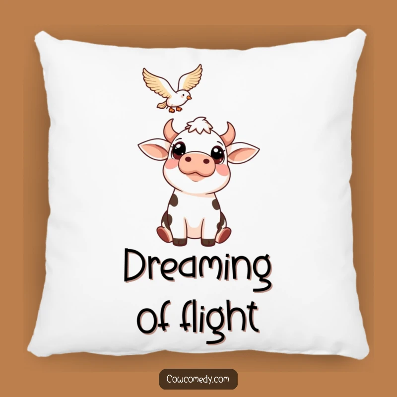 Funny Cow Bird Watcher Accent Pillow: Cozy Comfort with a Smile