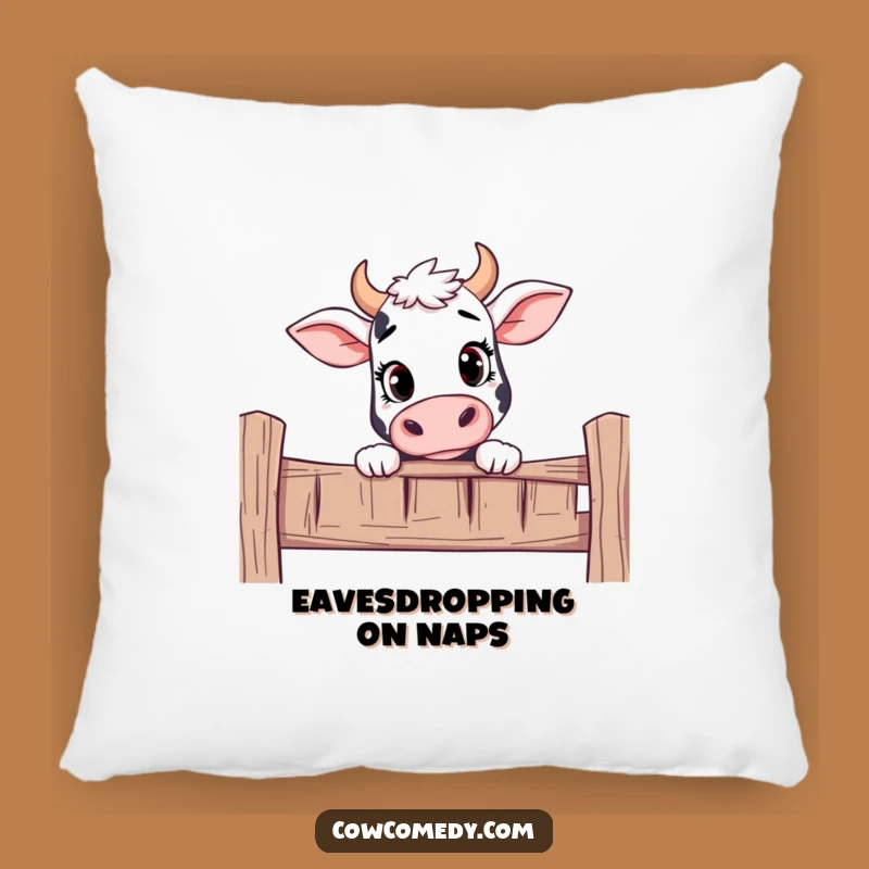 Funny Curious Cow Peeking Pillow: Cozy Observation, Delightful Funny Gift