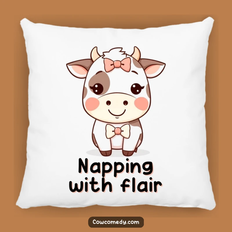 Funny Kawaii Cow Grin Pillow - Cozy Silly Comfort, Cute Funny Gift!