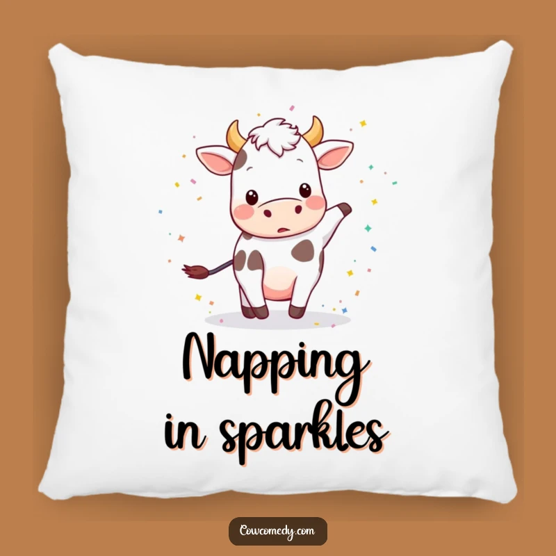 Funny Playful Cow Confetti Pillow: Cozy Celebration, Delightful Funny Gift