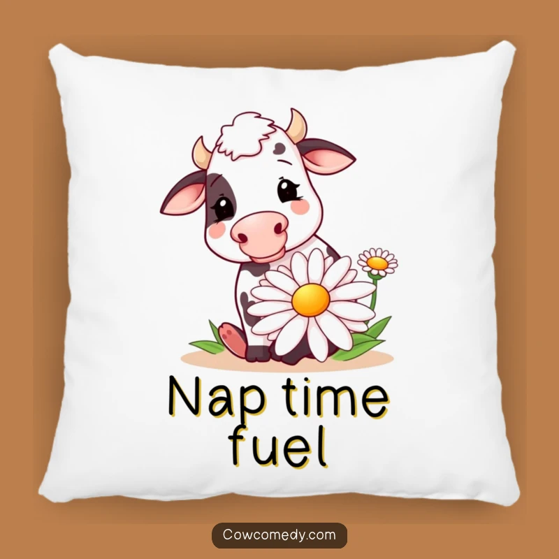Funny Cow Daisy Accent Pillow: Cozy Humor for Your Couch