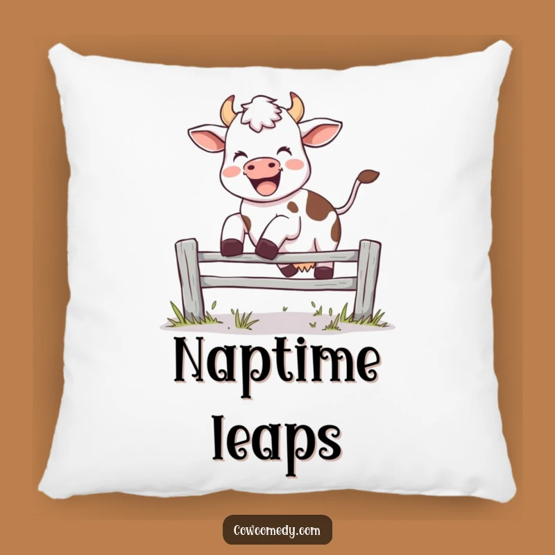 Funny Leaping Cow Pillow - Joyful Comfort Farm Gift