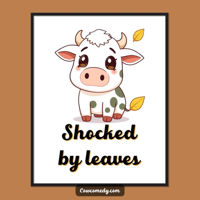 Funny Cow Autumn Surprise Digital Art: Instant Seasonal Charm