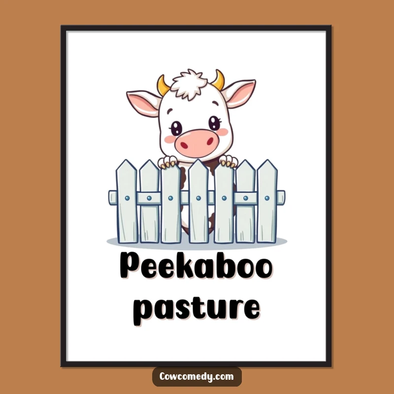 Funny Curious Cow Digital Art Print: Instant Farmhouse Humor Download