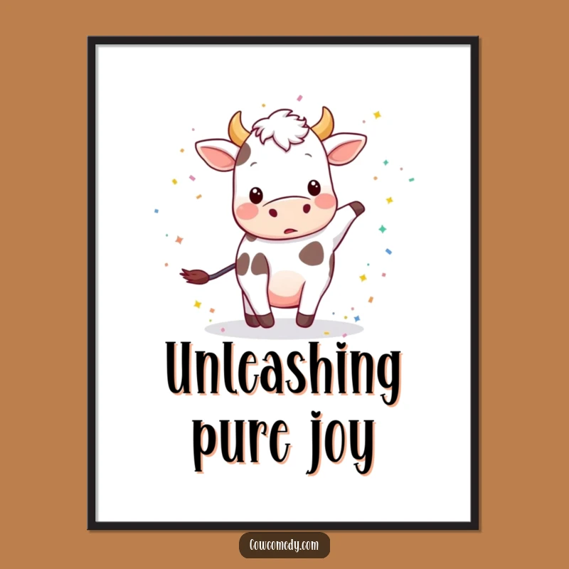 Funny Playful Cow Confetti Digital Print: Instant Party Vibe, Ultimate Funny Gift