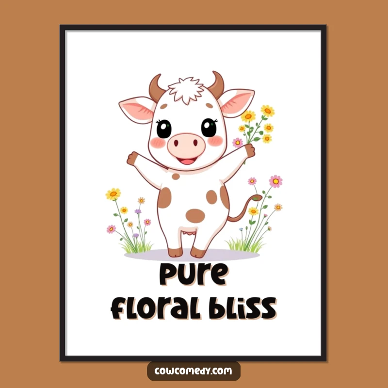Funny Happy Cow Dancing Digital Print: Instant Joy, Ultimate Funny Gift