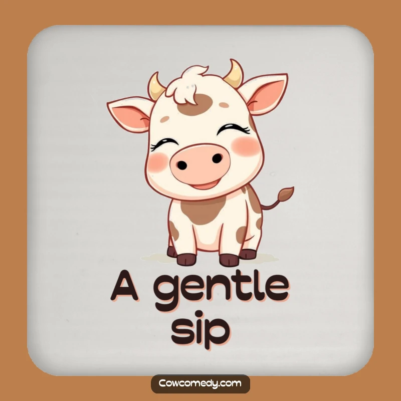 Funny Breezy Cow Coaster - Relaxed Drink Protection Gift
