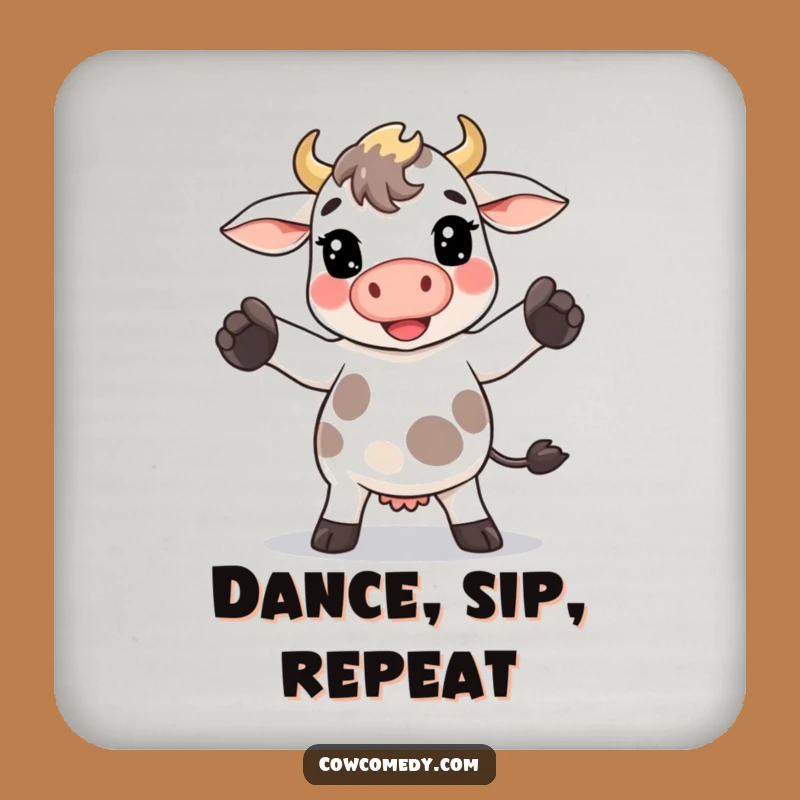 Funny Kawaii Cow Dance Coaster - Goofy Protection, Cute Funny Gift!