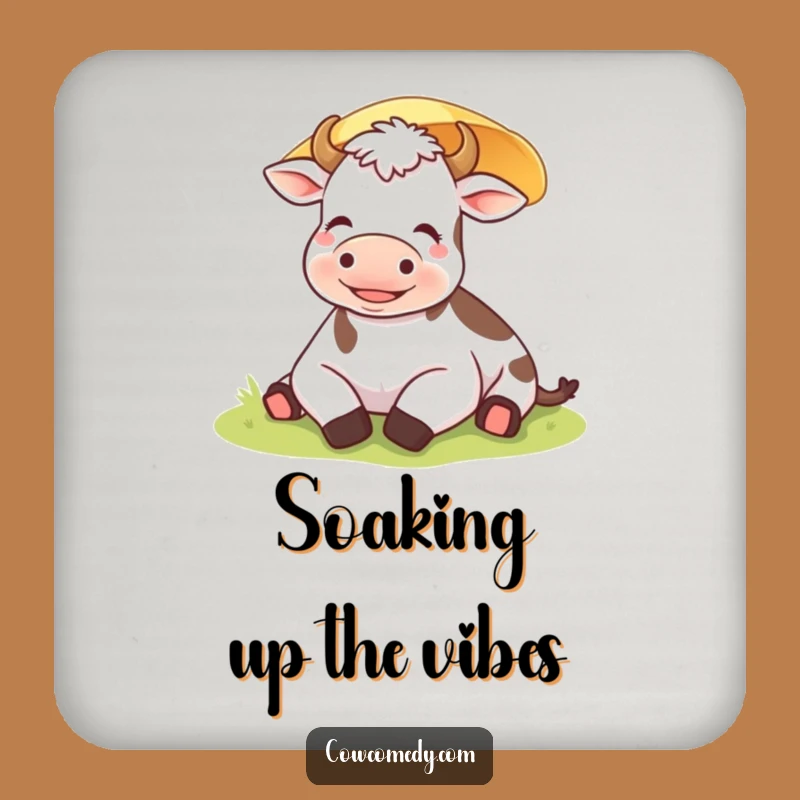 Funny Content Cow Drink Coaster: Protect Surfaces with Serene Charm