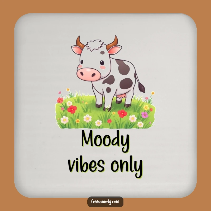 Funny Contented Cow Drink Coaster Set: Serene Protection for Tables