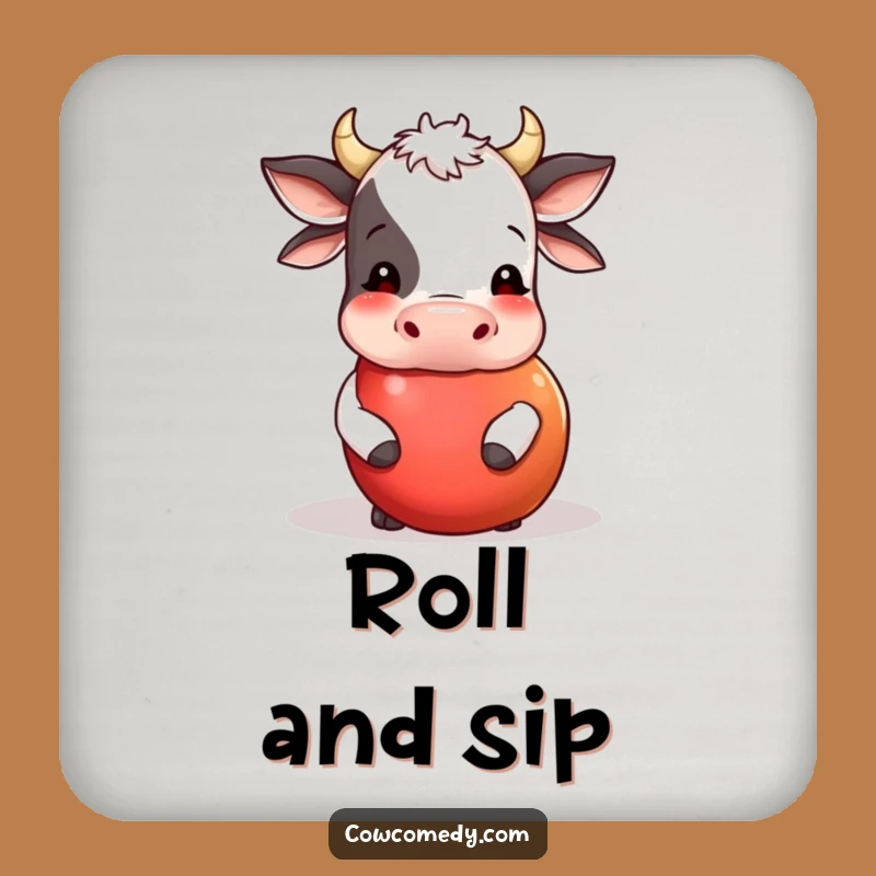 Funny Cow Apple Rolling Drink Coaster Set: Protect Surfaces with Playfulness