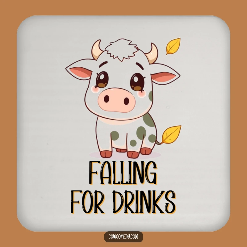 Funny Cow Autumn Surprise Drink Coaster Set: Protect Surfaces with Charm
