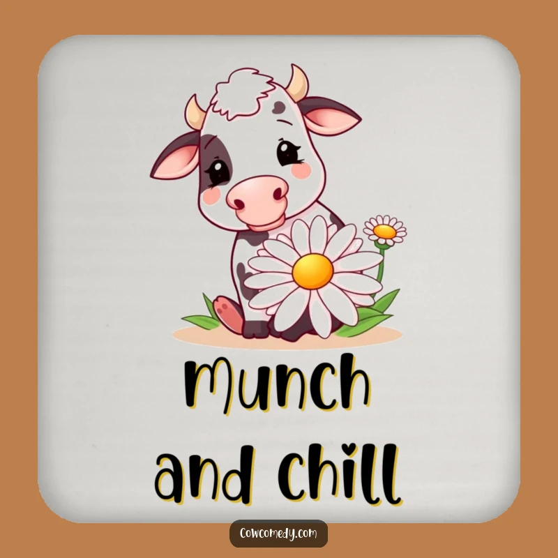 Funny Cow Daisy Drink Coaster Set: Protect Surfaces with Humor