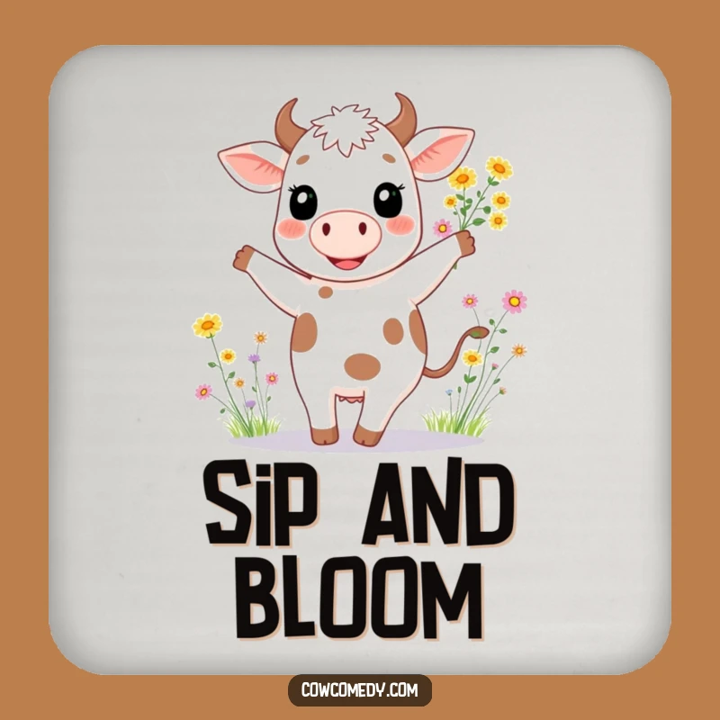 Funny Dancing Cow Coaster: Sip Happily, Delightful Funny Gift