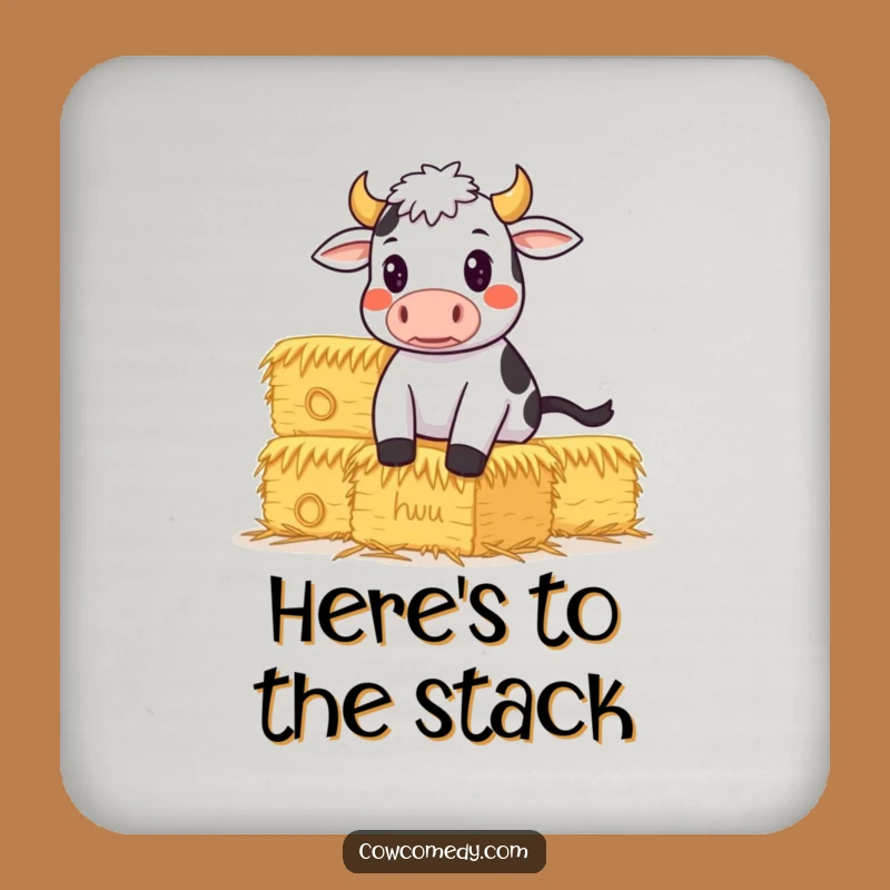 Funny Determined Cow Coaster: Steady Your Drink, Hilarious Gift