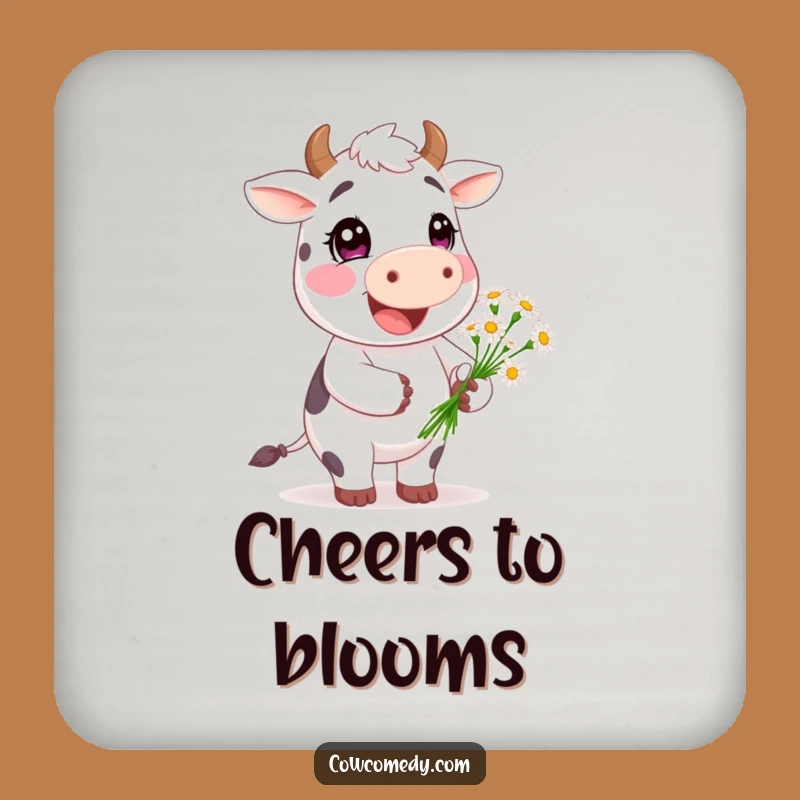 Funny Happy Cow Coaster Set - Daisy Gifter Drink Protection, Gift