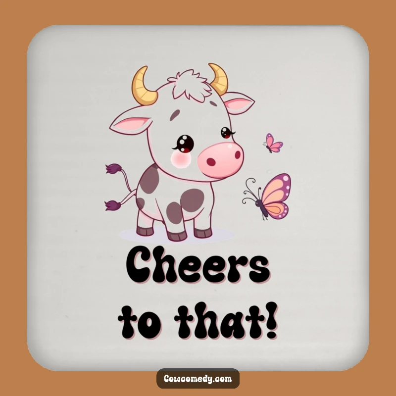 Funny Wiggling Cow Butterfly Coaster: Protect Surfaces, Cute Funny Gift