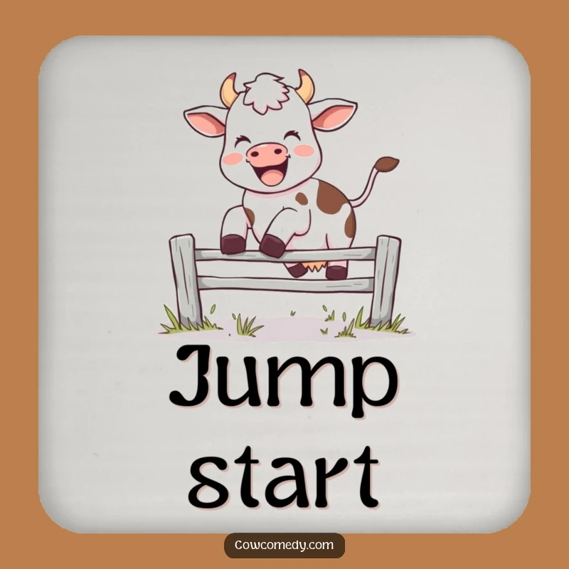 Funny Leaping Cow Coaster - Joyful Farm Drink Gift