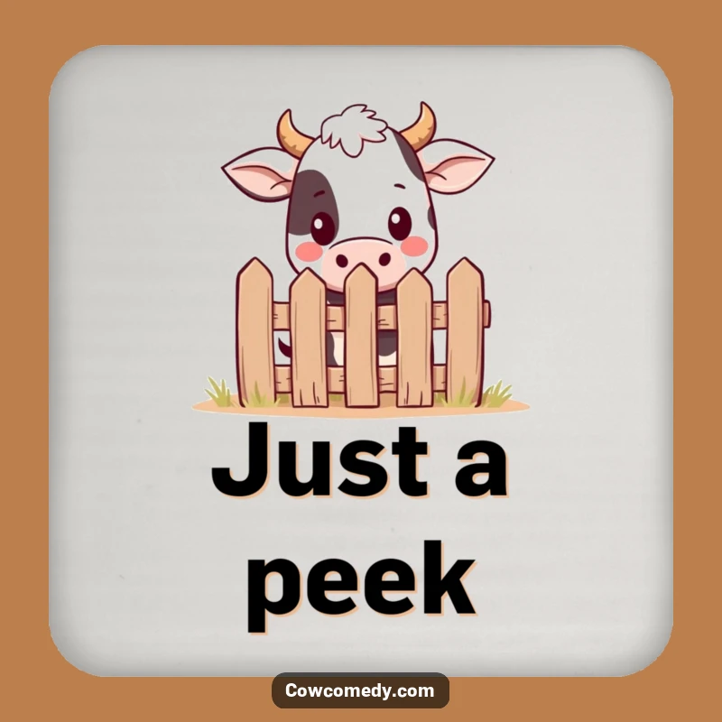 Funny Kawaii Cow Coaster - Cute Peekaboo Farm Drink Protector Gift