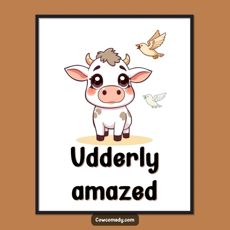 Funny Cow Bird Poster: Hilarious Farm Art, Perfect Decor Gift