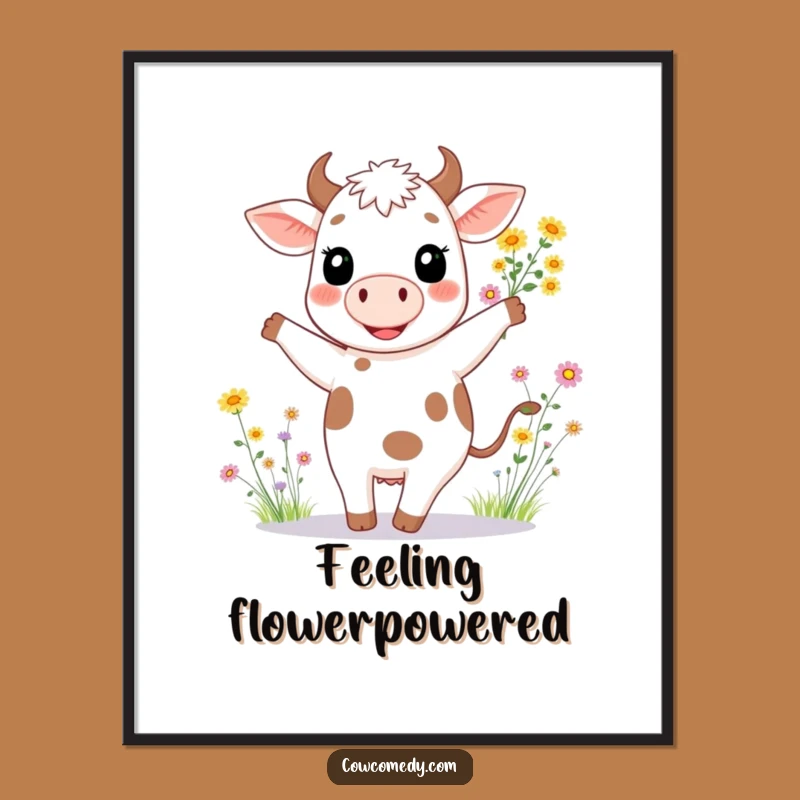 Funny Happy Cow Dancing Poster: Add Joyful Art, Perfect Funny Gift