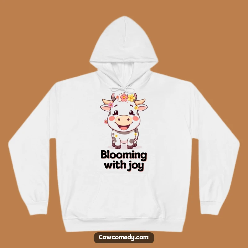 Cozy Funny Cow Hoodie A Smiling Flower-Filled Friend Perfect Funny Gift