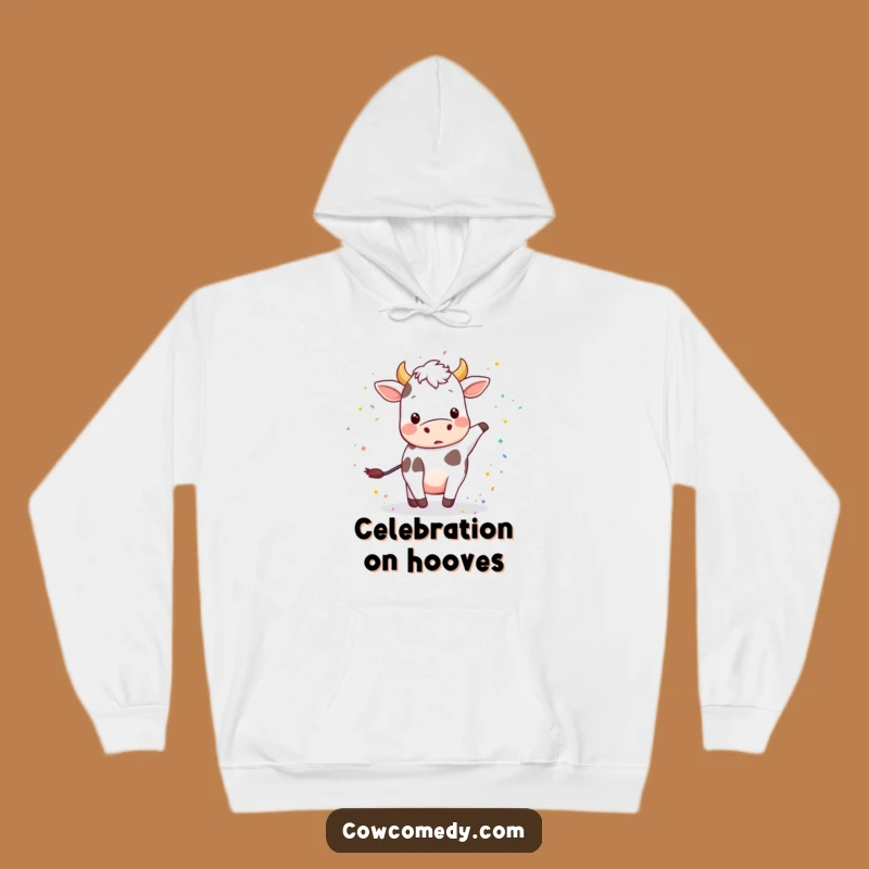 Cozy Funny Playful Cow Confetti Hoodie: Celebrate in Style, Great Funny Gift